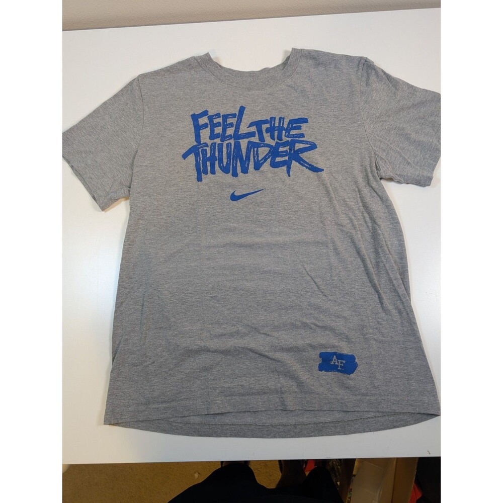 Nike Air Force Feel The Thunder Short Sleeve Shirt Men's Gray Size Medium